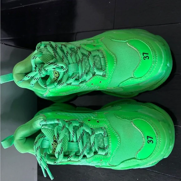 Balenciaga Triple S EU 37 Green Chunky Sneakers - Picture 9 of 9